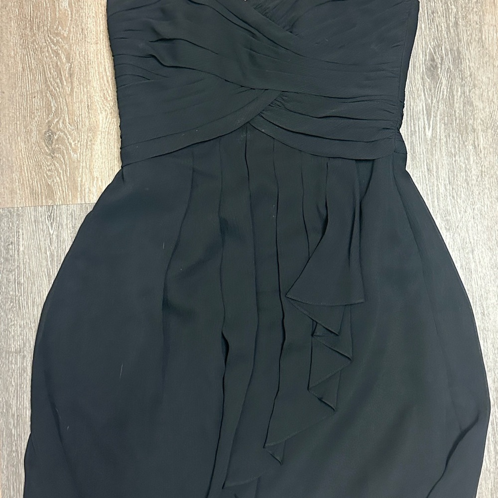David's Bridal Black Strapless Dress